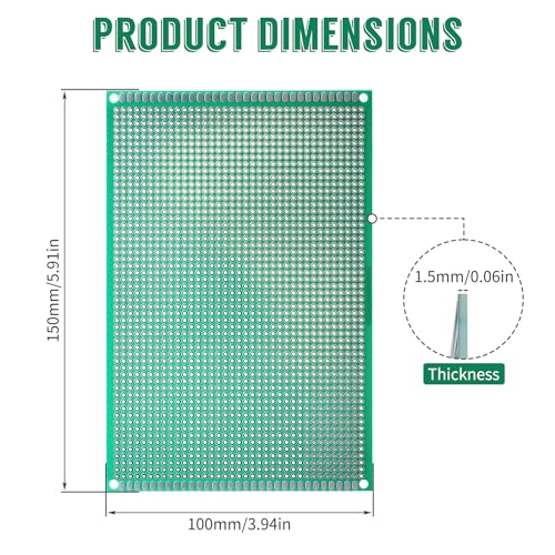 5 Pcs PCB Board, 10x15cm, Tinned Through Holes, Solder-able - size: 100*150mm