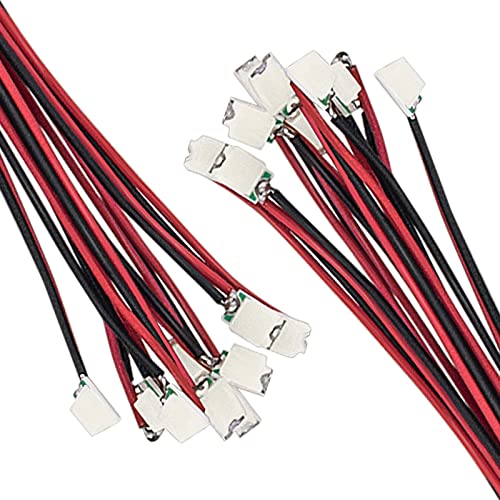 DiCUNO 20pcs Pre-Wired SMD 0805 Light Emitting Diodes, 6.3" Wire, Orange - color: Orange
