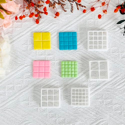 Xaekicr Grid Square Polymer Clay Cutters Set – 4PCS Geometric Clay Cutters for DIY Jewelry Making, Clay Tools for Polymer Clay Molds and Earring Projects - color: L color