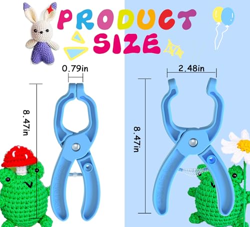 GEOCCI Safety Eye Tool Auxiliary Tool for Attaching Safety Eyes for Crocheting Safety Eyes Crochet Tools for Amigurumi Crochet & Stuffed 5-30mm Animal Eyes Making Supplies Tool（Blue 1pcs） - color: blue