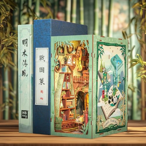Fsolis Book Nook Kit, Miniature Booknook Panda Bookshop - color: Panda Bookshop