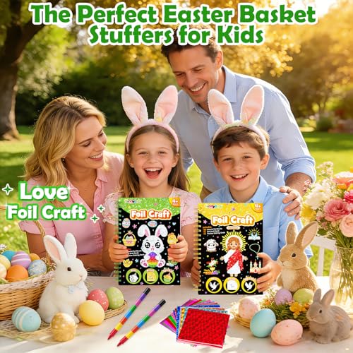 FUNNYB&G Foil Art Craft Kit for Kids, Sparkly Birthday Gift Toy for Kids - style: Christian