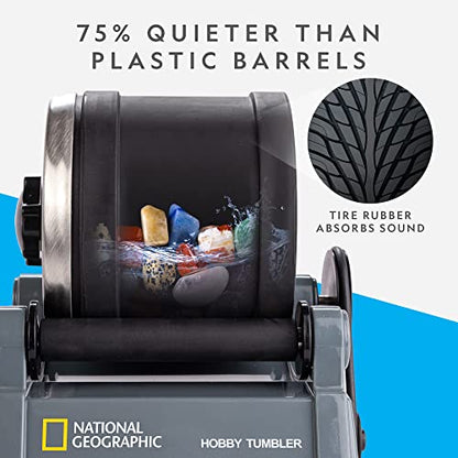National Geographic Hobby Rock Tumbler Kit for Kids and Adult Beginners - style: Hobby Kit with GemFoam
