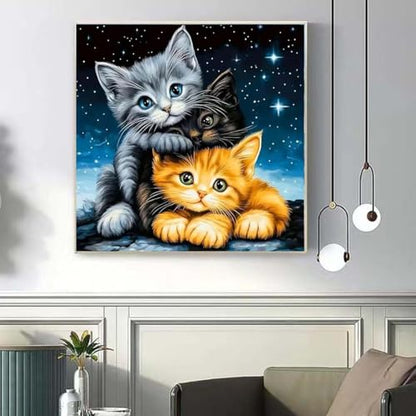 5D Starry Cat diamond art kits For adults,DIY Dimond Art Paintings Kits - color: YP075