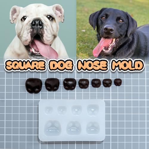 Nuvretk 7 Cute Silicone Molds for Needle Felting - Dog Nose Shapes for Stuffed Animals, DIY Crafts, and Accessories (Square) - size: DOG-Square