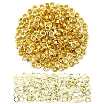 SEMINI 400 Sets 6mm Gold Grommet Eyelet Kit for Fabric Leather Crafts - color: Gold,6mm,400Set