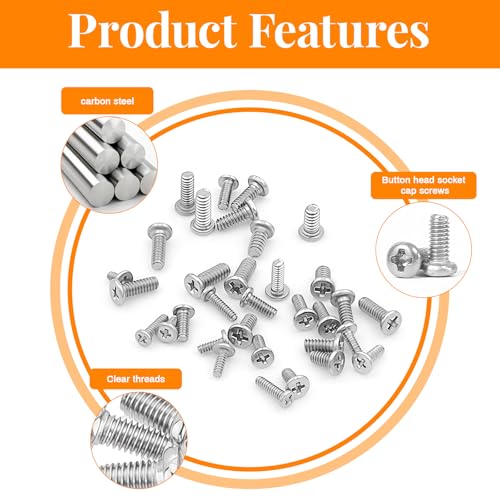 500Pcs 304 Stainless Steel Metric Micro Screws Nuts Assortment, M1x2.5/3/4/5/6mm Sizes, Phillips Pan Head, Fully Threaded Kit for Arduino, RC Models, Electronics, DIY Projects - size: M1x2.5/3/4/5/6-500Pcs