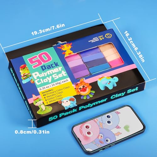 CiaraQ Polymer Clay Kit, Mini Modeling Clay Set - color: 48 Colors