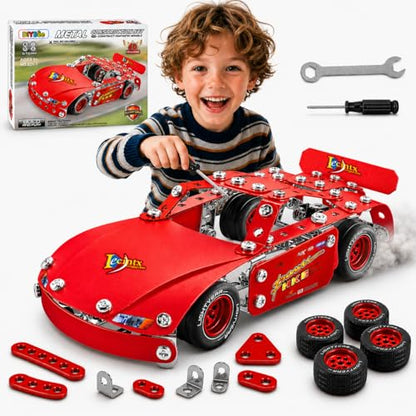 Metal Model Car Kit, Racing Car - color: Red