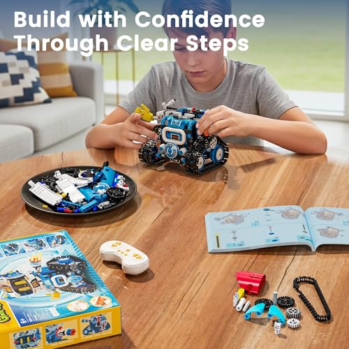 5-in-1 STEM Robotics Kit, APP & Remote Control Robot Building Kit
