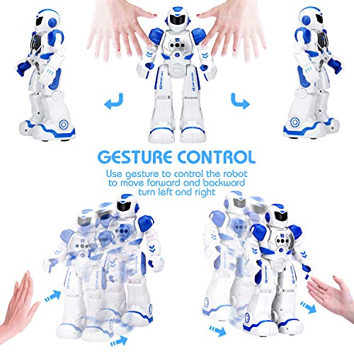 KingsDragon Robots Toy for Kids, RC Robot Gesture Sensing Smart Toy - color: Blue,white