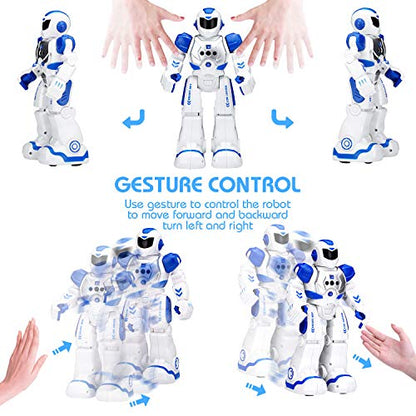 KingsDragon Robots Toy for Kids, RC Robot Gesture Sensing Smart Toy - color: Blue,white