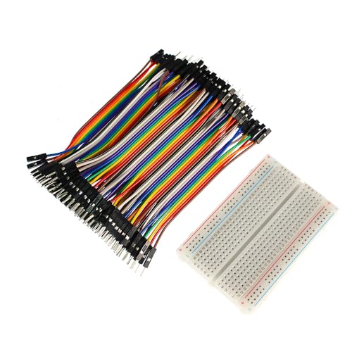 Breadboard Jumper Wires Kit Include 400 Tie Points Breadboards Male-Female 10CM 40Pin Jumper Wire - color: 400TieBreadboard-JpWe40Pin-male-fmla