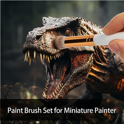 UNIMEIX Dry Brush Miniature Painting Miniature Paint Brushes Hobby Detail Blending Brushes for Effortless Scale Model Painting Watercolor Brushes(3 Pack) - color: White