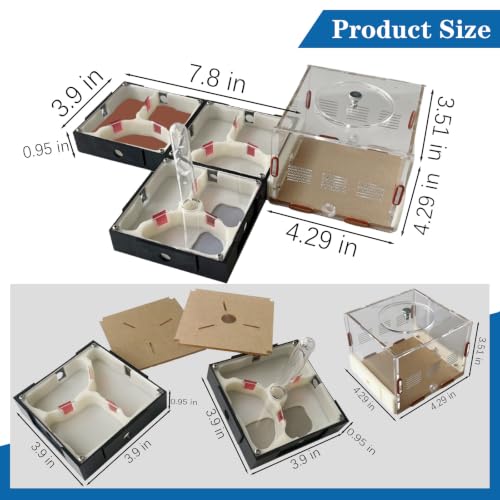 Ant Farm Nest Science DIY Terrarium Kit Care for Live Ants Ant Habitat with Water Tower Nurturing Room and Comprehensive Observation-Set 4 - size: 4