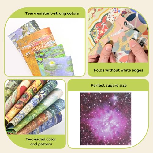 JoyCat Patterned Origami Paper Kit, 200 Double-Sided Sheets, 6x6 Inch
