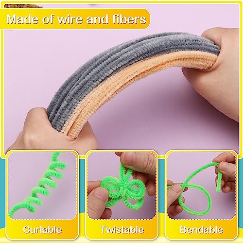 100 Pieces Pipe Cleaners Craft Chenille Stem Gray Pipe Cleaners - color: Gray