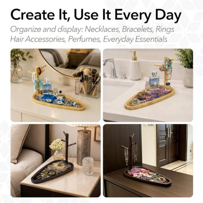 Auraeve All-in-One DIY Resin Craft Kit - Flower Jewelry Stand for Adults