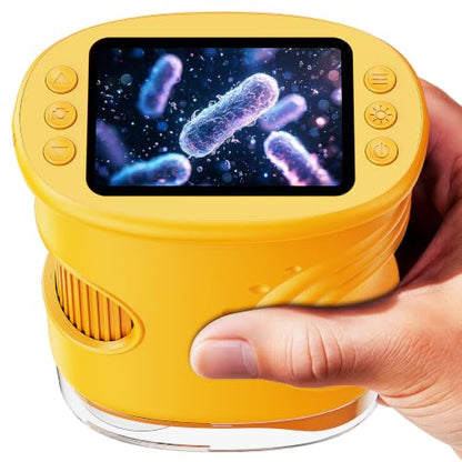 SEEKID Microscope for Kids 200-1000X, STEM Toy Science Kit for Kid(Yellow) - color: Yellow