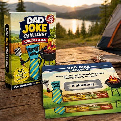 Dad Christmas Gag Gifts 2026 - Funny Dad Jokes Gifts For Dads Christmas - Funny daddy gift from daughter - Scratch Off Gag Gift for Husband, Men, Dads Stocking Stuffers - color: DadJokeGrill