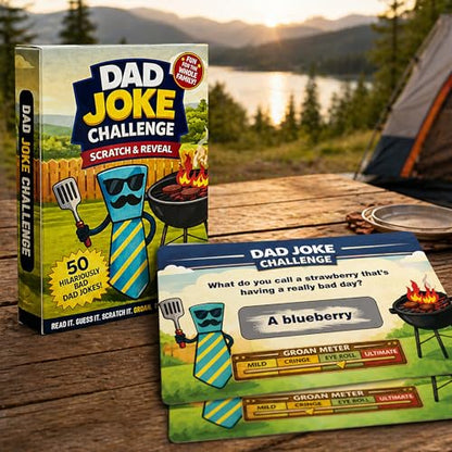 Dad Christmas Gag Gifts 2026 - Funny Dad Jokes Gifts For Dads Christmas - Funny daddy gift from daughter - Scratch Off Gag Gift for Husband, Men, Dads Stocking Stuffers - color: DadJokeGrill