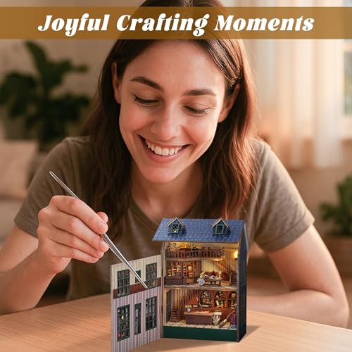 Flever Dollhouse Miniature DIY House Kit Creative Room with Furniture for Romantic Valentine's Gift (Magic Store) - color: Magic Store