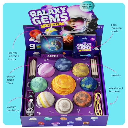 Galaxy Gem Dig Kit for Kids - Gemstones Digging Science Kits for Kids