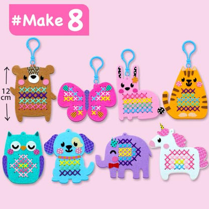 EZCRA My First Cross Stitch Kit for Kids Ages 4-8, 8 No Mess Felt Animals - color: 8-in-1 Animal
