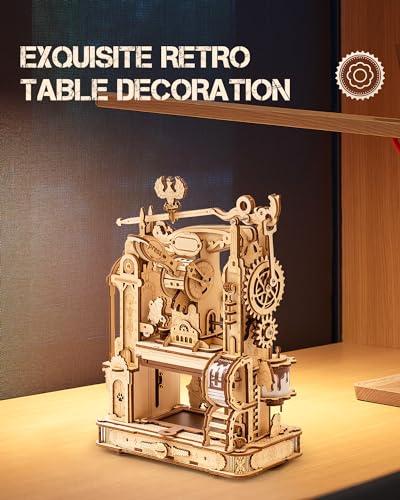 3D Puzzles for Adults - Wooden Puzzles for Adults, Classic Printing Press Building Kits, Wood Puzzles