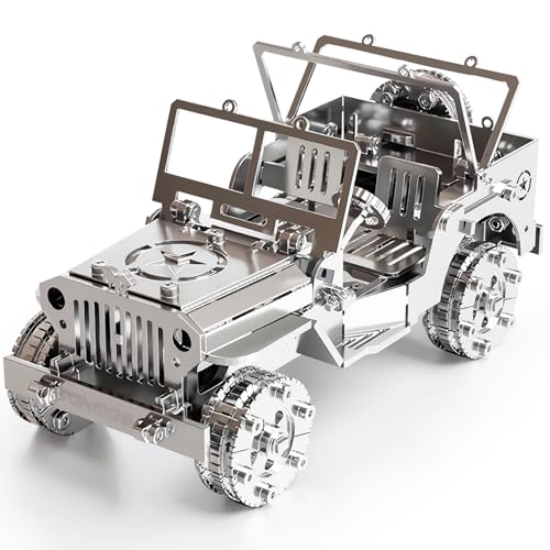 FILASLFT 3D Metal Puzzles for Adults,Mechanical Iron Blood Car 3D Puzzles - color: A4-iron Blood Car-silvery