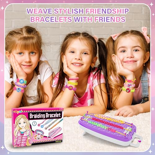 Friendship Bracelet Making Kit for Girls Ages 6-12, DIY Jewelry Craft Toy - color: Purple