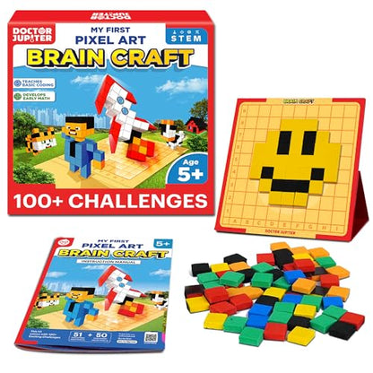 Doctor Jupiter My First STEM Pixel Art Kit for Kids Ages 5+ - style: Brain Craft: 5+