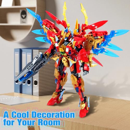 Phoenix Mecha Building Toy Transform Robotic Set Hero Figure Model Kit - style: Vermilion Bird