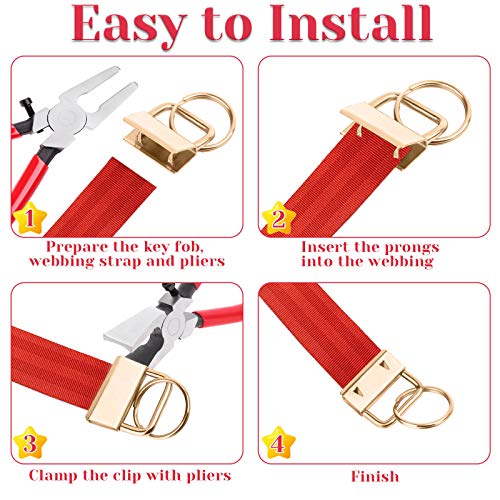 shynek Key Fob Hardware, 50PCS 1 Inch Lanyard Keychain Hardware with Key Fob Pliers Tool for Keychain and Wristlet Clamp Hardware Supplies - color: Multicolor