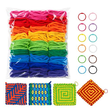 SOOHAOLISS 297PCS Cotton Loops for Potholders 7" with 9 Rainbow Colors - color: 7‘’ 297pcs in 9 Rainbow Colors