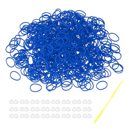 MECCANIXITY 600 Pcs Loom Rubber Bands Kit with 25 Pcs S-Clips 1-Hook Rubber Bands Refill Bracelet Making Kits for Weaving DIY Handcrafts Gift, Dark Blue - color: Dark Blue