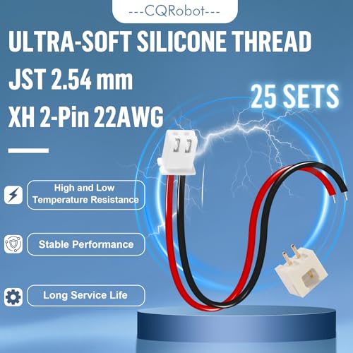 CQRobot XH2.54 2-Pin Wire-to-Board Silicone Female Connector Cable Kit - size: 2P, style: XH Cable