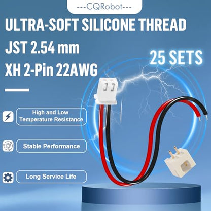 CQRobot XH2.54 2-Pin Wire-to-Board Silicone Female Connector Cable Kit - size: 2P, style: XH Cable