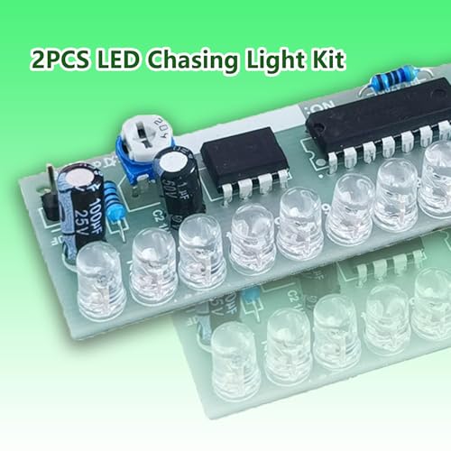 Soldering Kit for Electronics Soldering Practice Kit NE555 CD4017 LED Chasing Light Soldering Station Soldering Kit DIY Electronic Kits (Pack of 2) - size: 4.33 x 7.4 x 0.78 inches (Pack of 2)