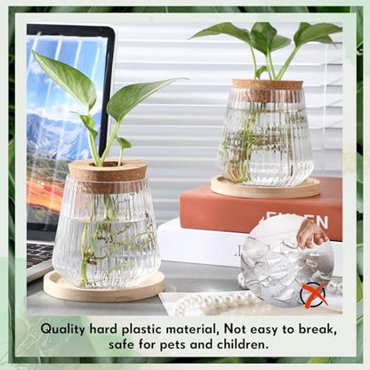 Baderke 12 Pack Propagation Vases for Plants, Vertical Grain Style - color: Vertical Grain Style