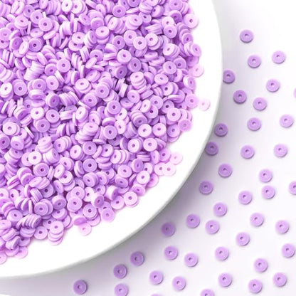 6mm Polymer Clay Beads for Bracelets Making 1000PCS - color: Lavender