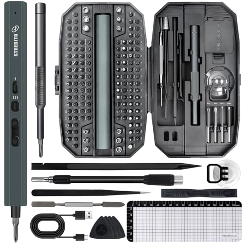 STREBITO Electric Screwdriver, 155 in 1 Precision Electric Screwdriver Set - color: Black