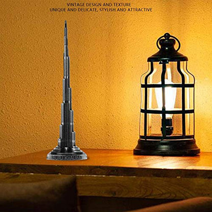 Burj Khalifa Tower, Miniature Dubai Tower Model Alloy Burj Khalifa Tower Model Art Craft Souvenir Building Tower Ornaments for Office Home Desktop Decor