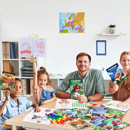 BenLouis 24 Pcs Football Mini Coloring Books for Kids Party Favors - style: Football