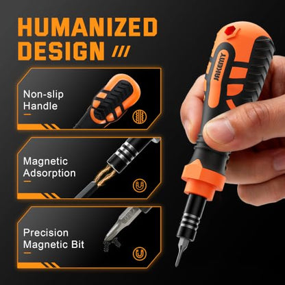 JAKEMY Portable Precision Screwdriver Set, 33 In 1 Mini Manual Screwdriver Set Include 30 Magnetic Screwdriver Bits, ESD Tweezer and Flexible Shaft for Computer, Phone, Watch, Eyeglass, PS5 - color: Jm-fo033