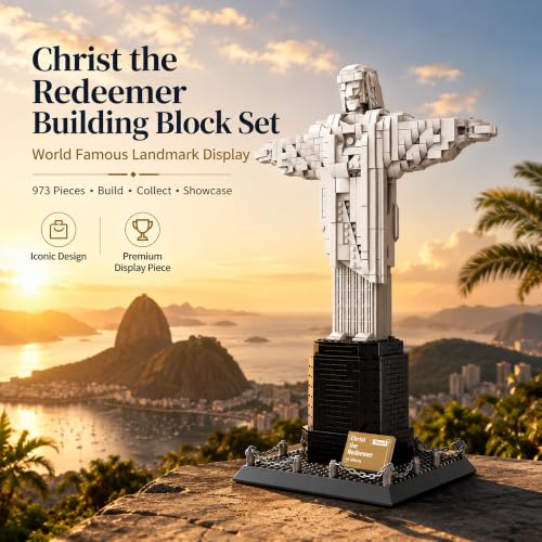Architecture Christ The Redeemer Statue Building Blocks Sets Brazil Jesus Building Kits Model Toys Gift for Adults Kids Teens 973 PCS - style: Christ The Redeemer