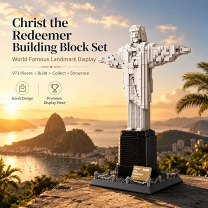 Architecture Christ The Redeemer Statue Building Blocks Sets Brazil Jesus Building Kits Model Toys Gift for Adults Kids Teens 973 PCS - style: Christ The Redeemer