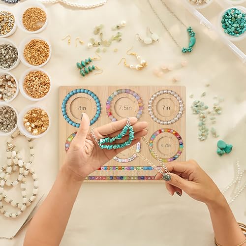 Petoysoso Bead Board for Jewelry Making, Bamboo Beading Board for Jewelry Bracelet Making, DIY Bracelet Bead Board - color: Bead Board-Bracelet