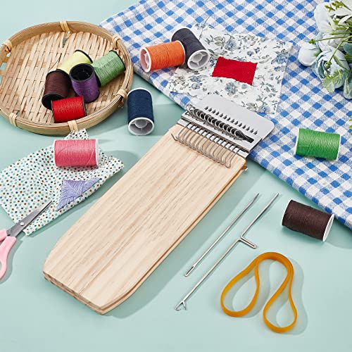 arricraft Wood Knitting Looms, Mini Weaving Frame Loom Kit with Pin Rubber Findings for DIY Weaving Arts, Repair Clothes, Mending Jeans
