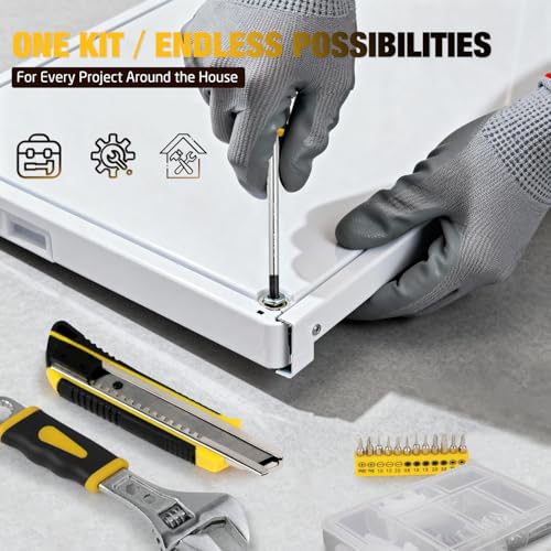 248-Piece Home Repair Hand Tool Set with Storage Case - color: Yellow